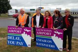 Councillors protest at Launceston Airport