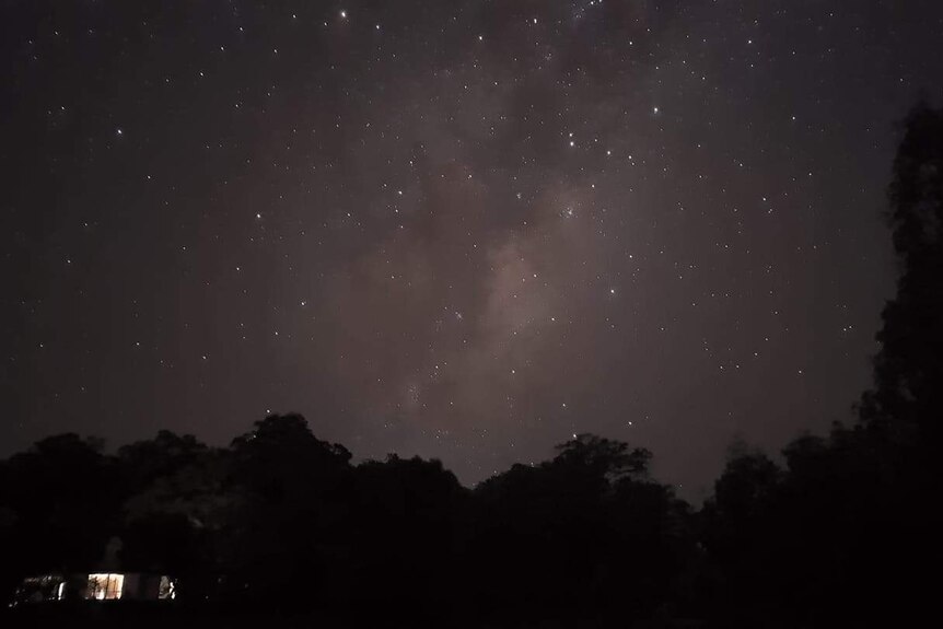 Dark night sky with stars