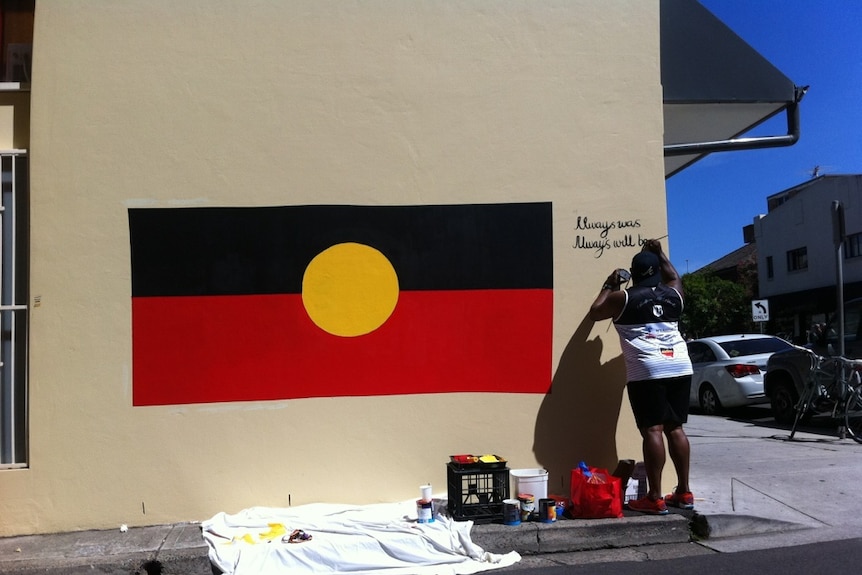 Wayside mural flag