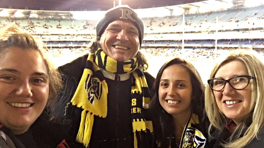 Jo Sumic with wife Laura and daughter Ines and Alana at the football.