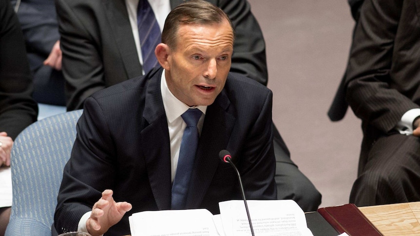 Tony Abbott speaks at the UN