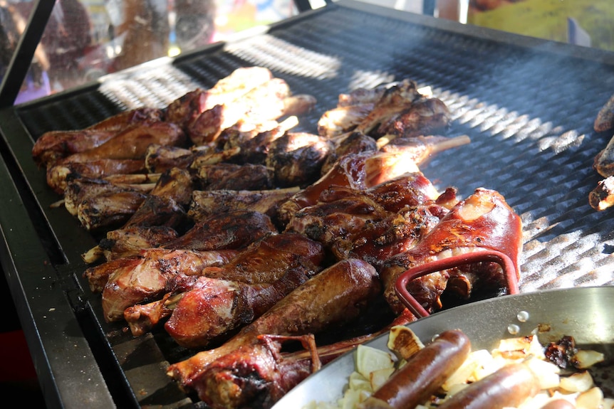 Barbecue on the grill at the Ekka