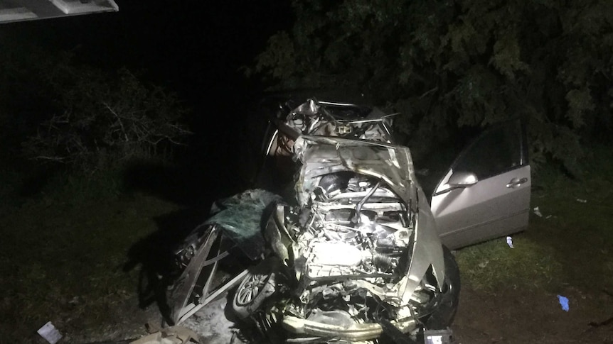 Car wreck at  St Peters Pass