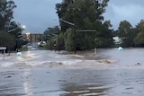 Bales away - floodwater in Wellington
