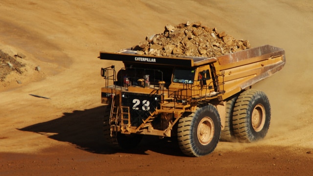 A dump truck at Norton's Navajo Chief gold mine in Western Australia