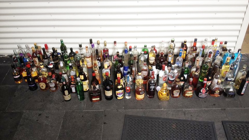 Some of the alcohol police said was stolen from a Darwin restaurant.