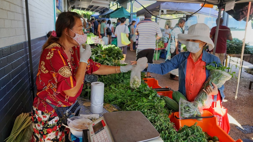 People wearing face masks.