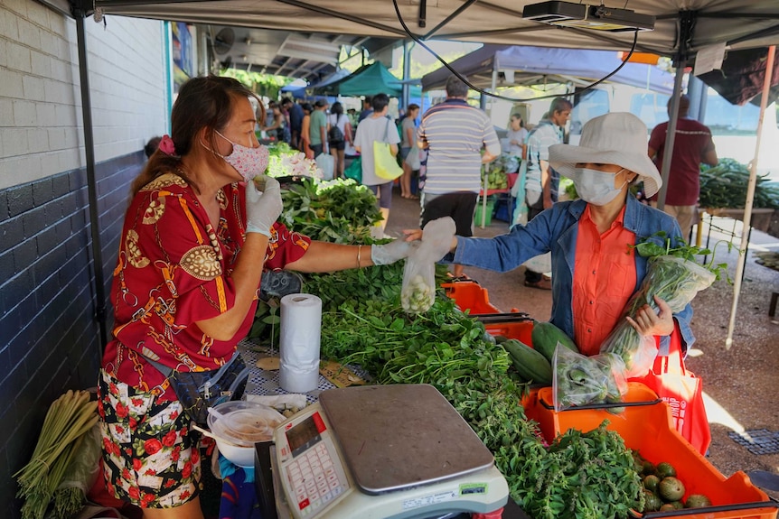 People wearing face masks.