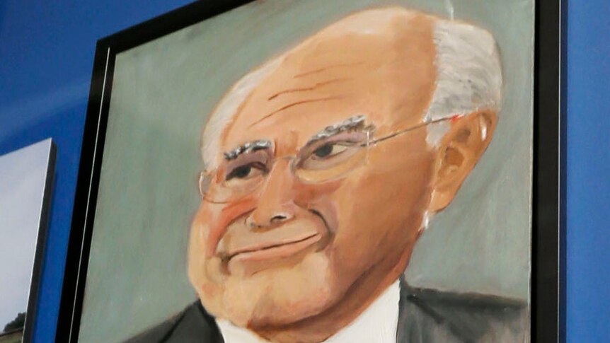 A portrait of former prime minister John Howard, painted by former US president George W Bush.