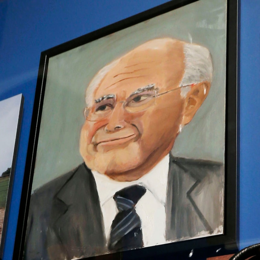 A portrait of former prime minister John Howard, painted by former US president George W Bush.