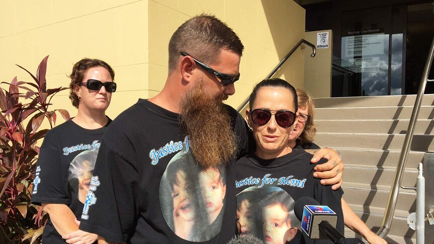 Parents Shane Burke and Kerri-Ann Goodwin outside court