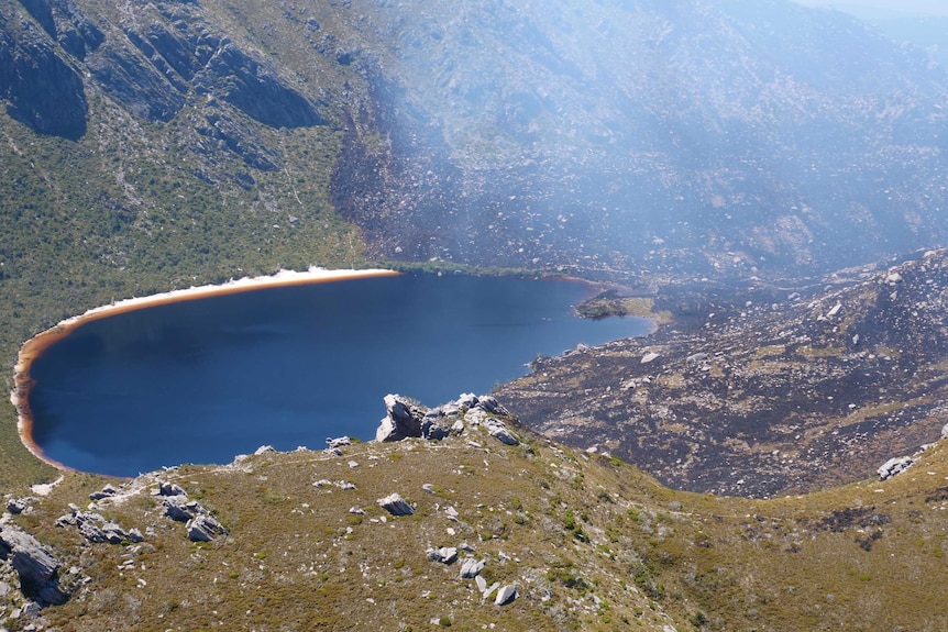 Burnt terrain at Lake Rhona