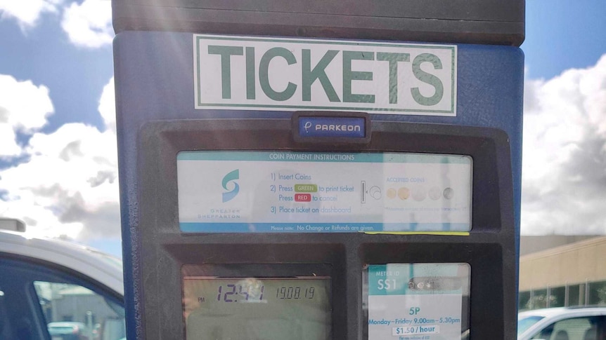 A ticket-vending machine in the Shepparton CBD.