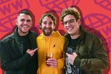 Jono Pech (right) with friends Jack and Tom for a guide to meeting your internet friends in real life.