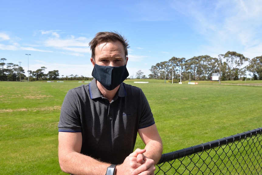 Brad Walker Bunyip football club president at oval.