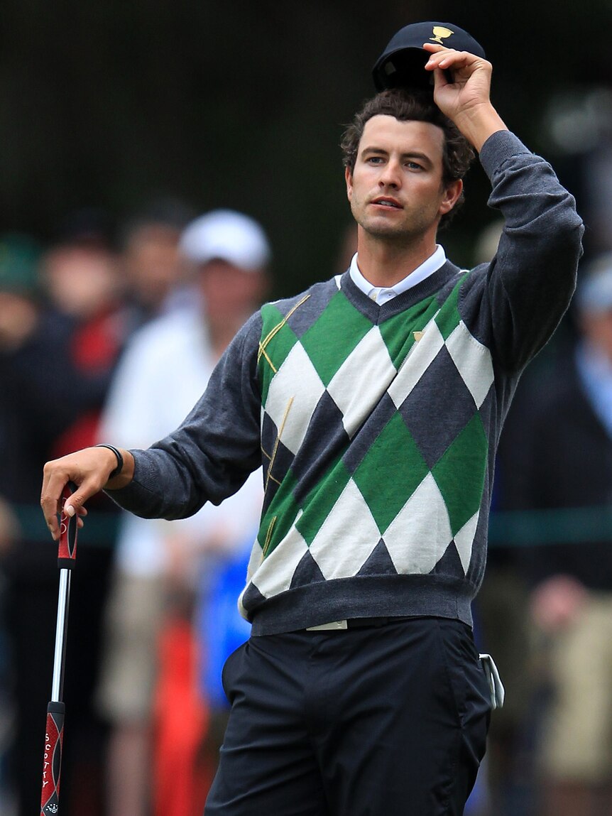 Adam Scott with a blank stare at Presidents Cup