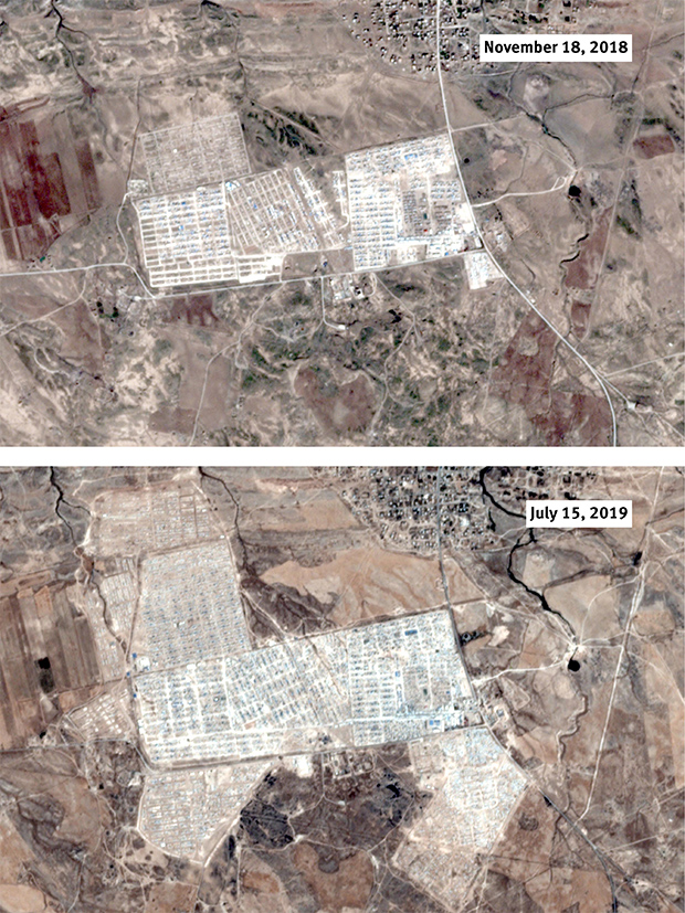 Aerials of al-Hawl camp.