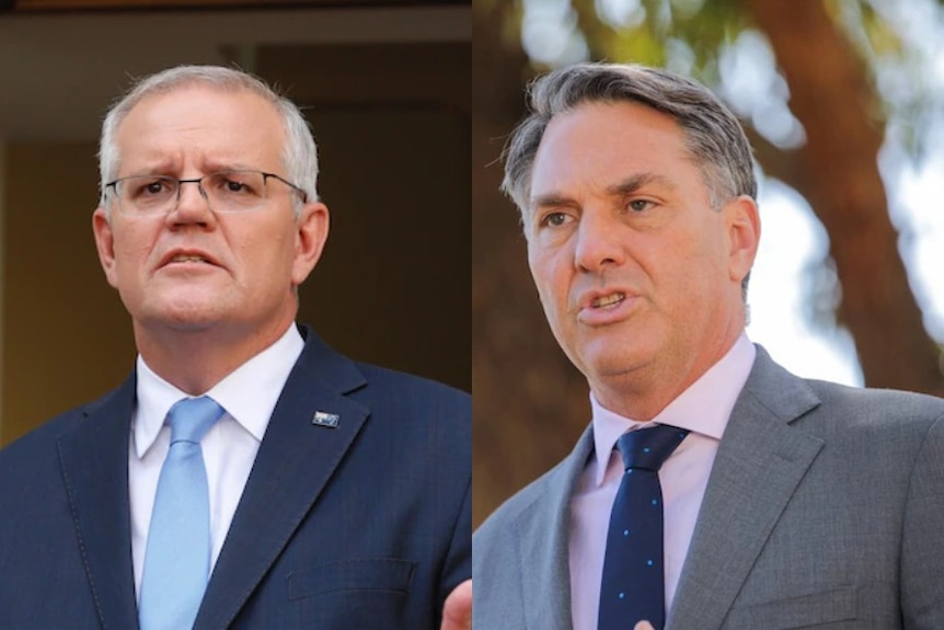 Composite image of  deputy Labor leader Richard Marles and Prime Minister Scott Morrison.
