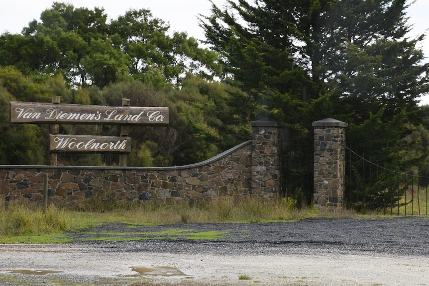 The gates of the historic Woolnorth propety in Tasmania's North-West