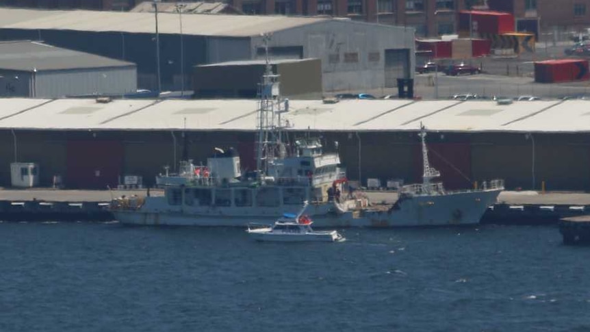 Suspected drug smuggling boat seized by the Australian Navy