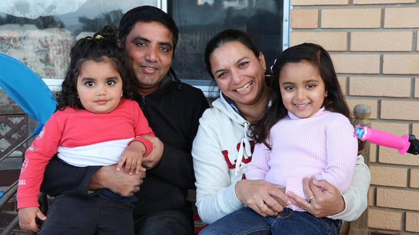 Greeshma and her husband Jignesh with their children.