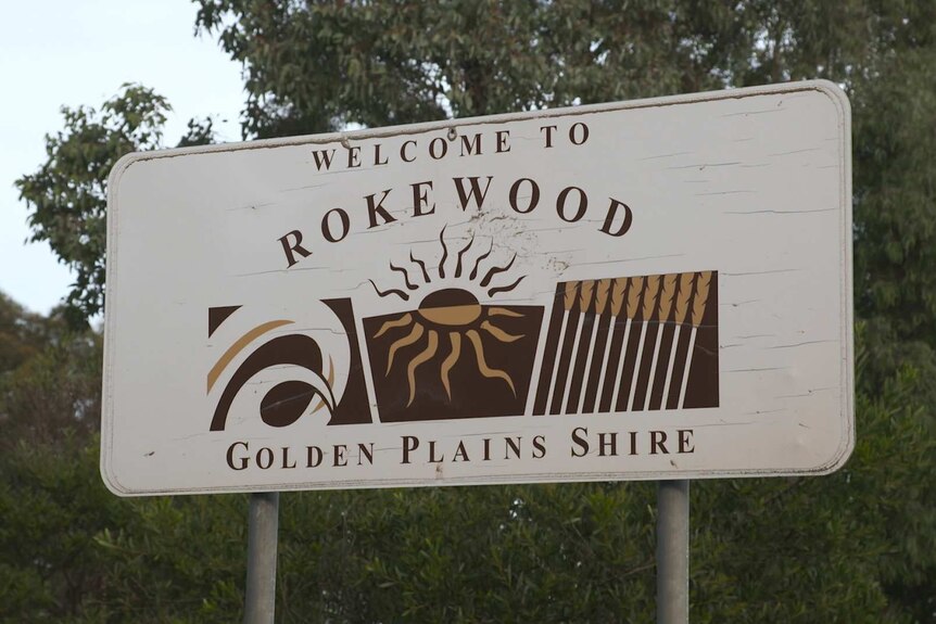 Rokewood town sign in Victoria.