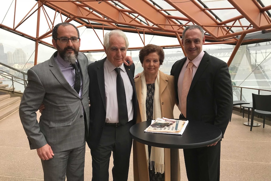 Steve Tsoukalas with his children Terry and George and wife Marina