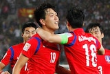 South Korea celebrates a Kim Young-gwon in the Asian Cup semi-final