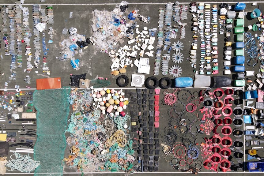 An aerial photo of rubbish