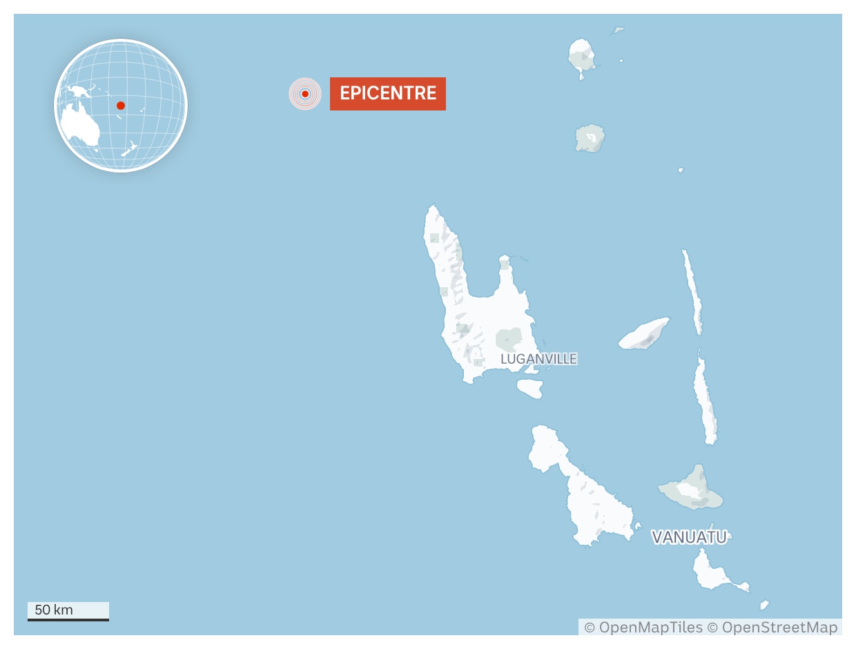Two large earthquakes off coast of Vanuatu prompt tsunami warning