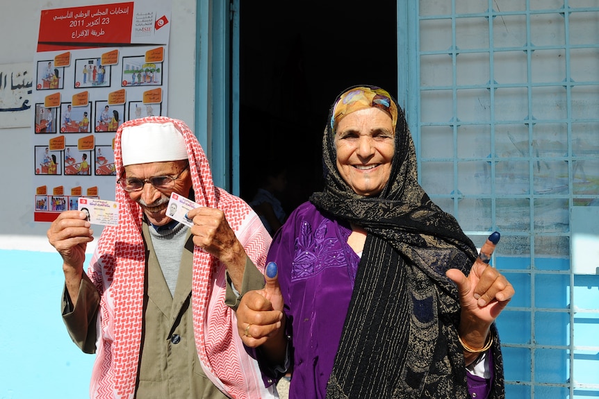 Tunisian couple vote