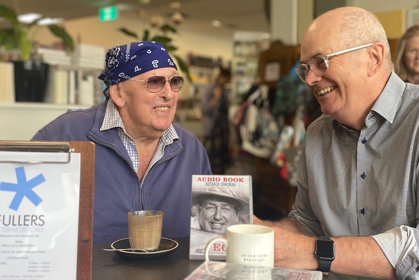 Clive Tilsley with author Ted Egan.