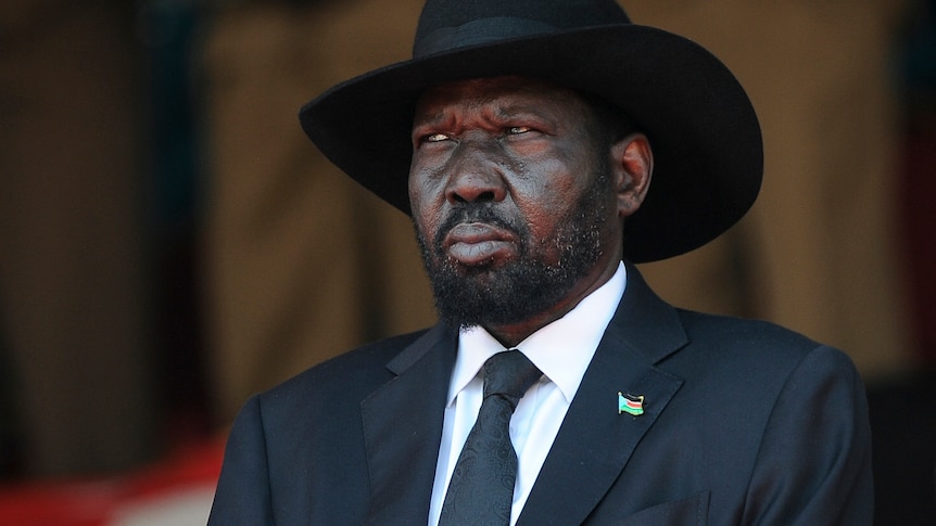 South Sudan's President Salva Kiir attends the state funeral of Kenya's former president Daniel arap Moi