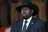 South Sudan's President Salva Kiir attends the state funeral of Kenya's former president Daniel arap Moi
