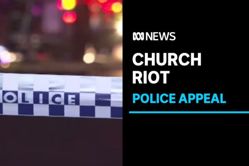 Church Riot, Police Appeal: Close up of police tape.