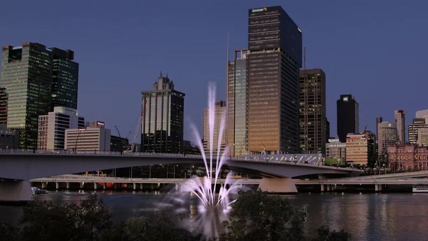 Artist impression for proposed Daphne Mayo fountain for the Brisbane River