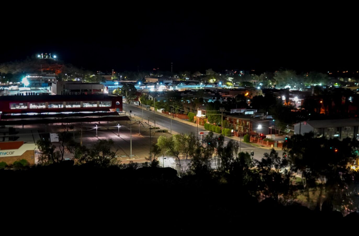 An aerial shot of Alice Springs CBD 