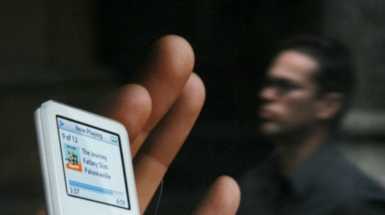 A white Apple iPod Nano