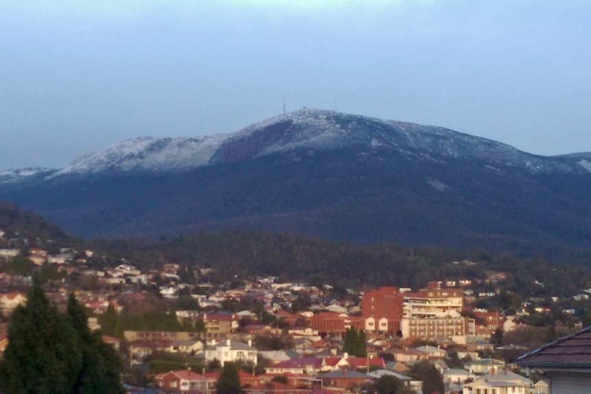 A dusting of snow on Mount Wellington