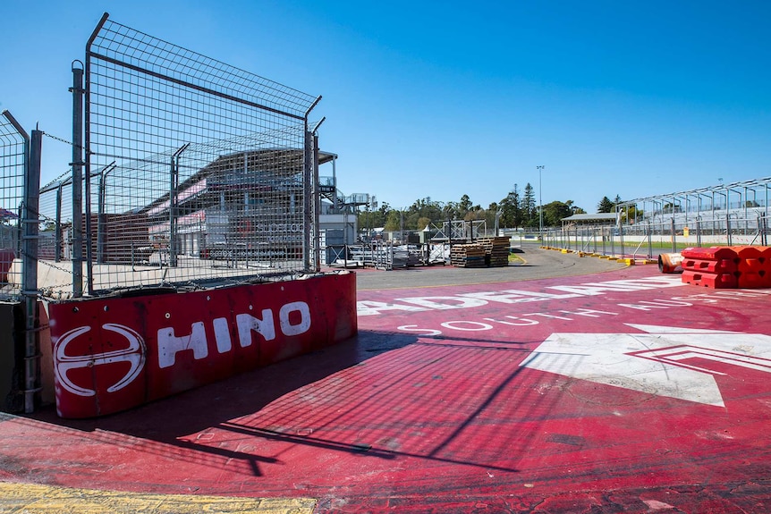 Adelaide 500 racetrack during construction