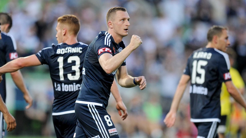 Besart Berisha celebrates goal against Mariners