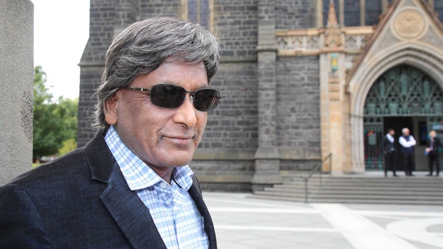 Darryl D'Souza arriving for mass at St Patrick's Cathedral