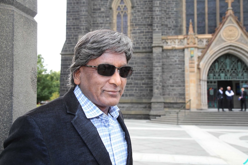 Darryl D'Souza arriving for mass at St Patrick's Cathedral