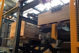 Plywood stacked in Ta Ann's Smithton plant.