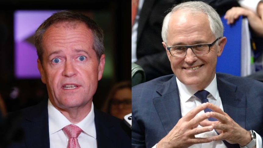 A composite image of Bill Shorten and Malcolm Turnbull.