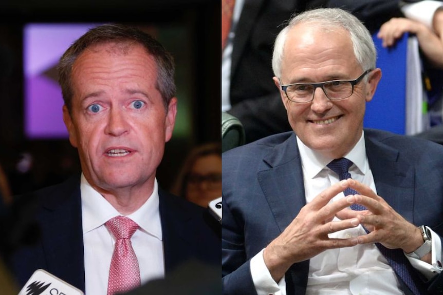 A composite image of Bill Shorten and Malcolm Turnbull.