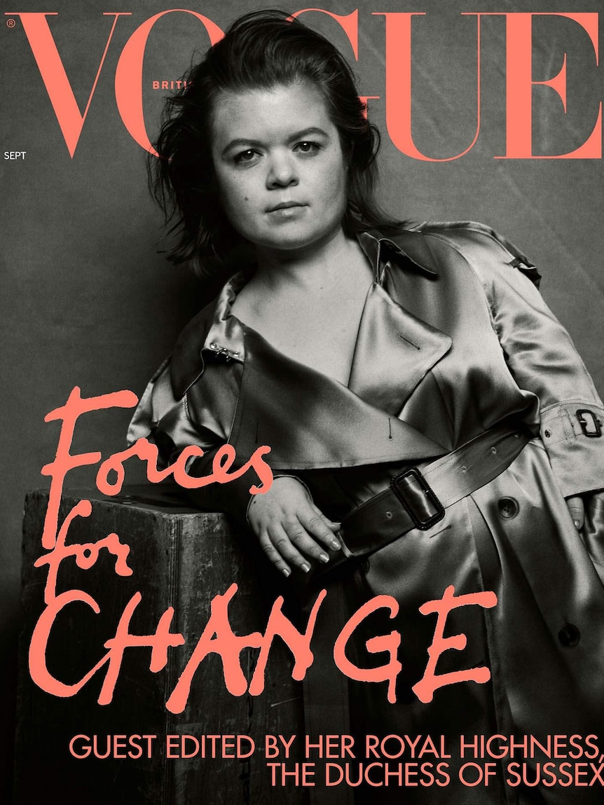 Sinead Burke on the cover of British Vogue magazine. Ausnew Home Care, NDIS registered provider, My Aged Care