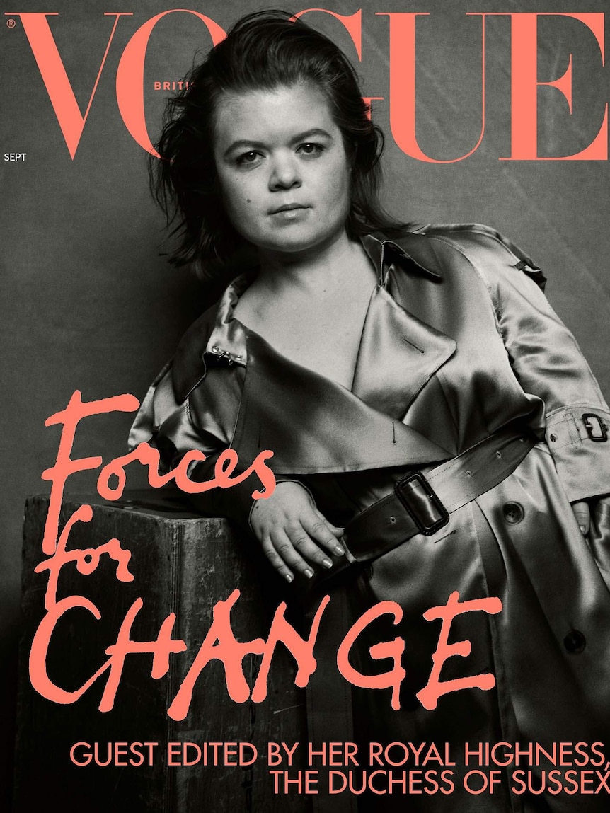 Sinead Burke on the cover of British Vogue magazine.