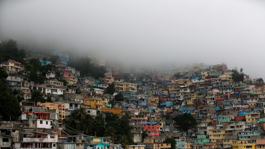 A general view as Hurricane Matthew approaches Port-au-Prince.