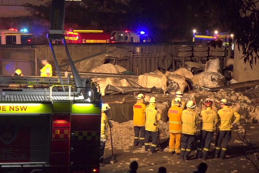 Emergency services at the crash site